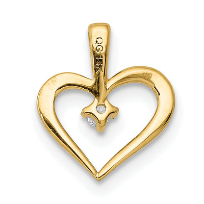 10K Yellow Gold 10K Aa .02Ct. Diamond Heart Pendant
