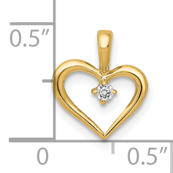 10K Yellow Gold 10K Aa .02Ct. Diamond Heart Pendant