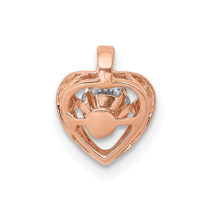 14k Rose Gold 1/4 Ct. Lab Grown Diamond VS/SI+ G+ Vibrant Heart Pendant