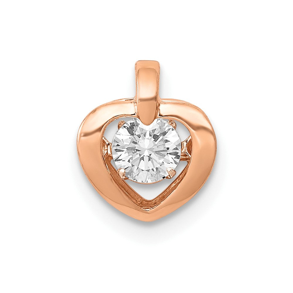 14k Rose Gold 1/4 Ct. Lab Grown Diamond VS/SI+ G+ Vibrant Heart Pendant
