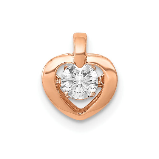 14k Rose Gold 1/4 Ct. Lab Grown Diamond VS/SI+ G+ Vibrant Heart Pendant