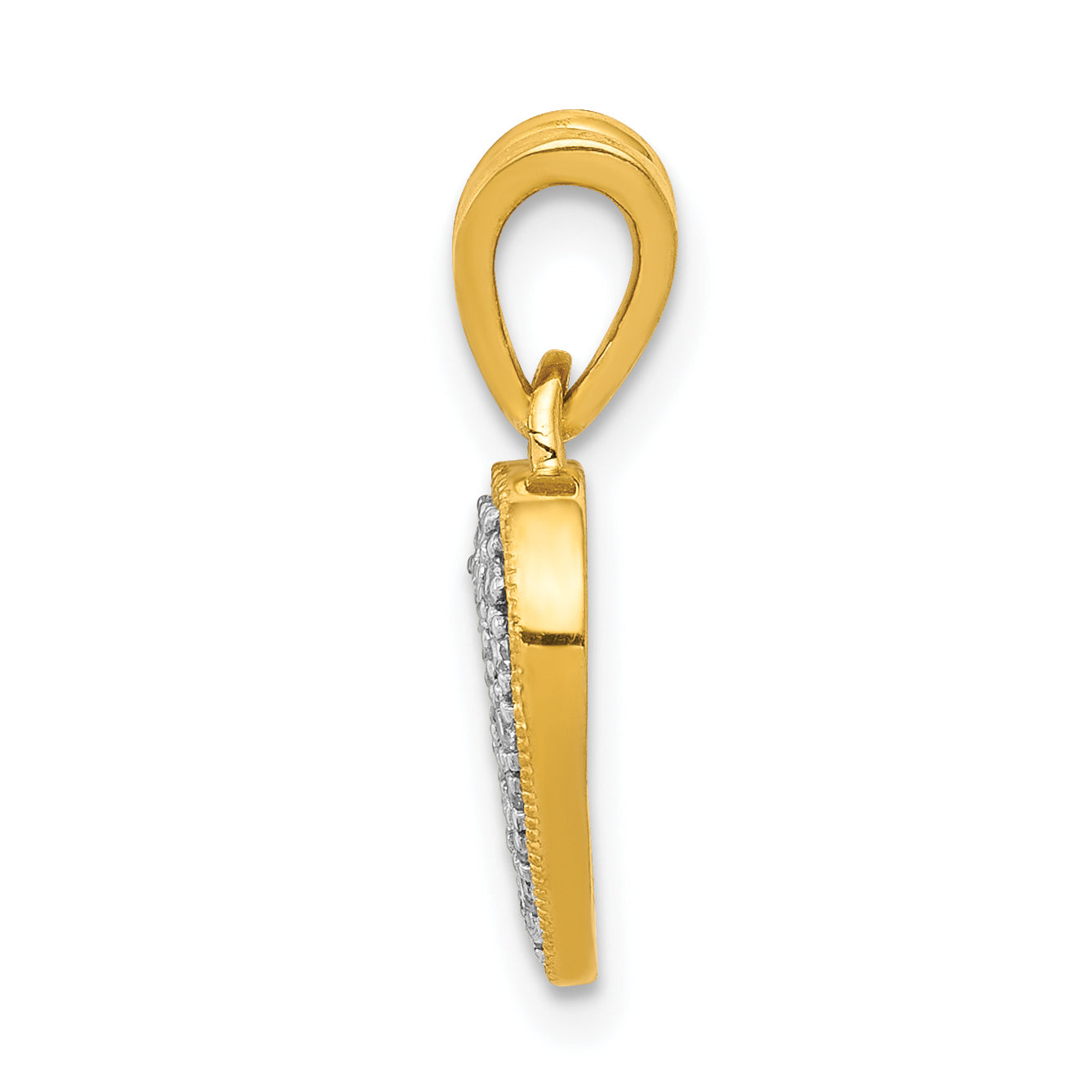 10K Yellow Gold 10K Diamond Heart Pendant
