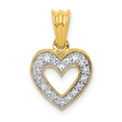 10K Yellow Gold 10K Diamond Heart Pendant