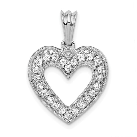 14k White Gold 1/3 Ct. Lab Grown Diamond VS/SI+ G+ Heart Pendant