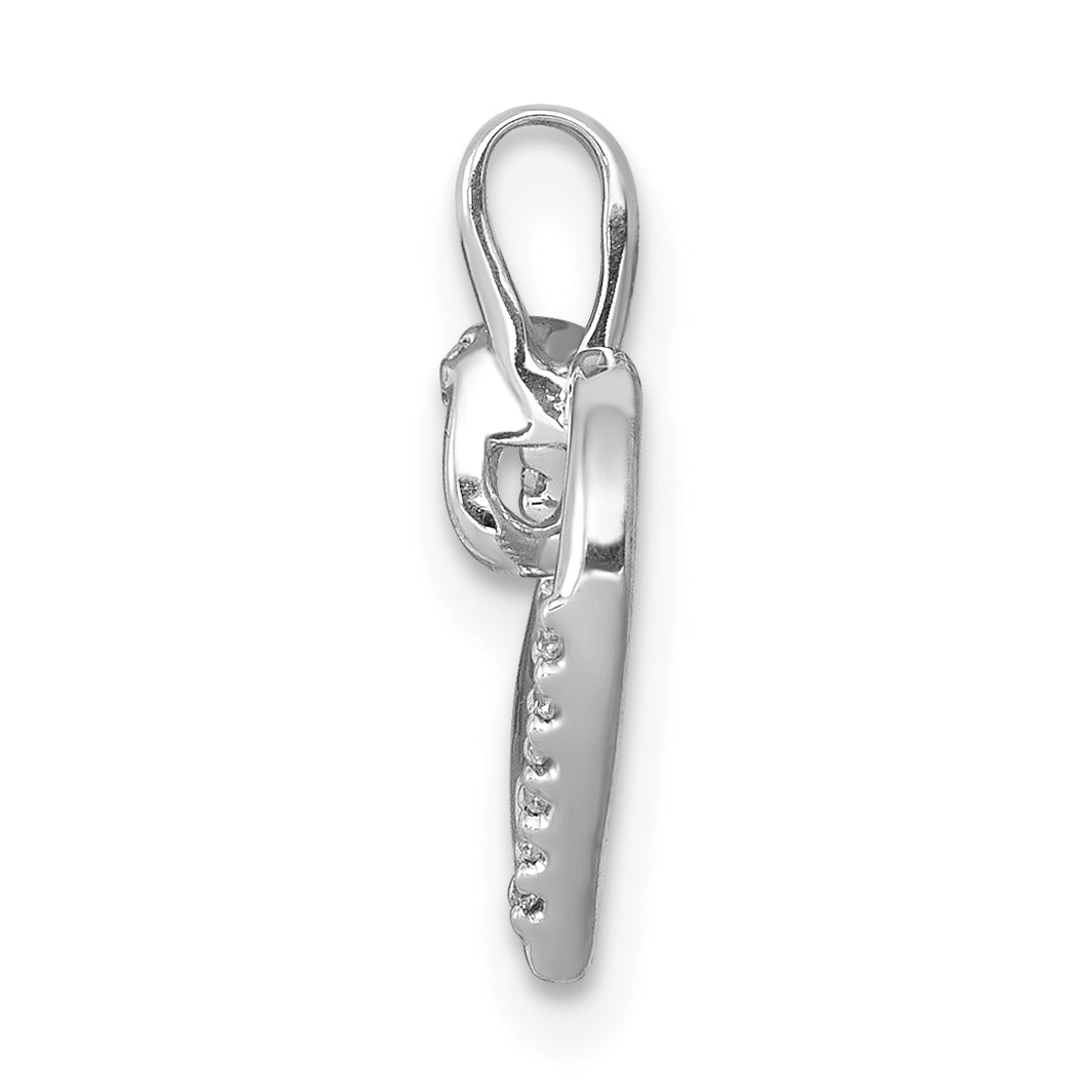 10K White Gold 10K 1/20Ct. Diamond Heart Pendant