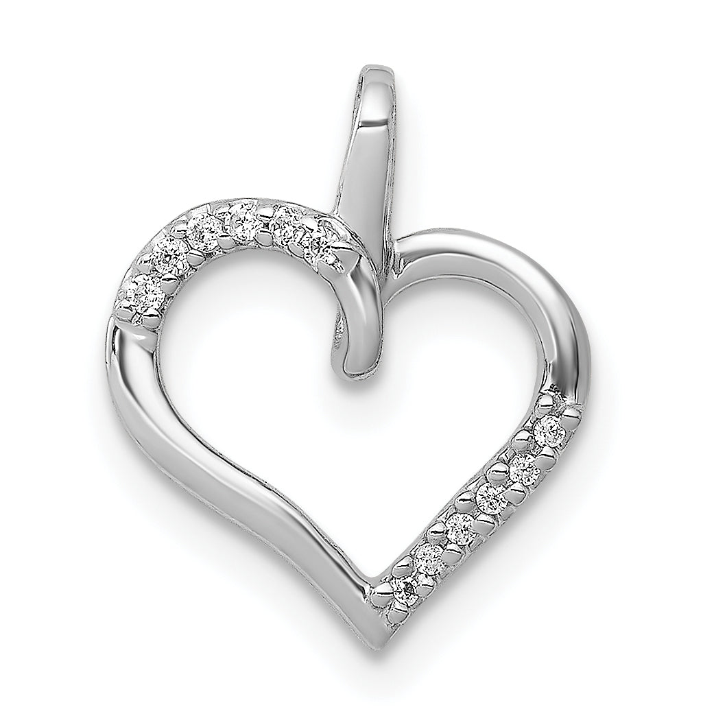 10K White Gold 10K 1/20Ct. Diamond Heart Pendant