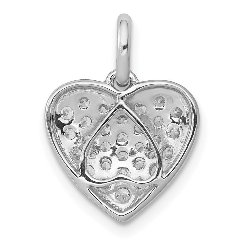 14k White Gold 1/2 Ct. Lab Grown Diamond VS/SI+ G+ Cluster Heart Pendant