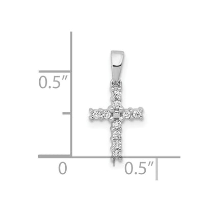 10K White Gold 10K Diamond Latin Cross Pendant