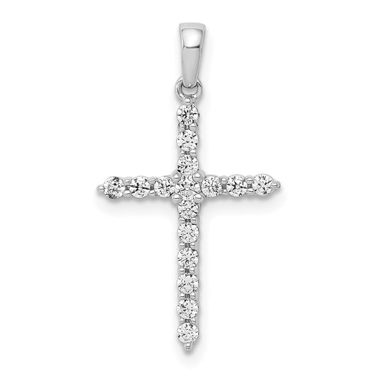 14k White Gold 1/4 Ct. Lab Grown Diamond VS/SI+ G+ Cross Pendant