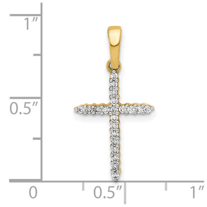 10K Yellow Gold 10K 1/6Ct. Diamond Cross Pendant