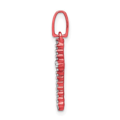 18K Rose Gold 1/6ct. Diamond Cross Pendant