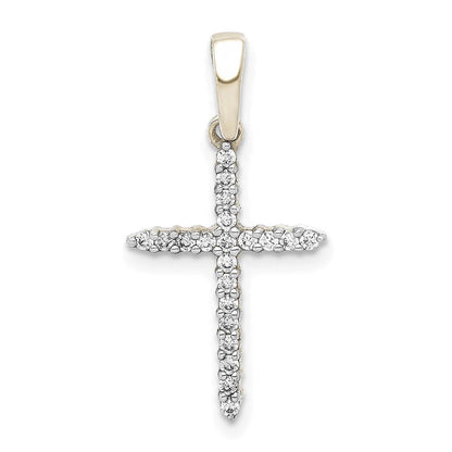 18K White Gold 1/6ct. Diamond Cross Pendant