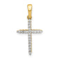 925 Yellow Gold Plated Sterling Silver 1/6ct. Diamond Cross Pendant