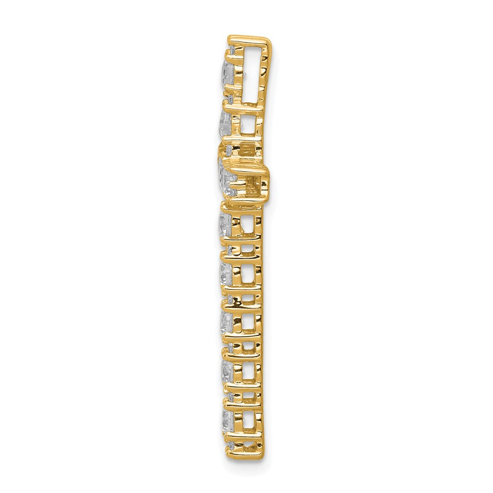10k Yellow Gold 1 Ct. Lab Grown Diamond VS/SI+ G+ Cross Chain Slide Pendant