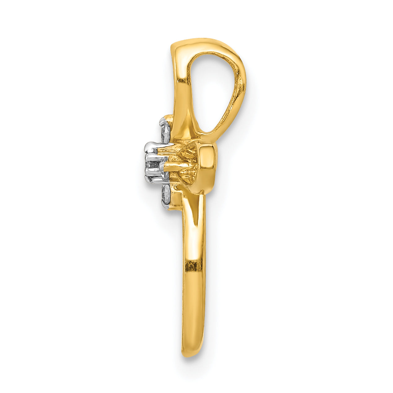 10K Yellow Gold 10K Diamond Cross Slide Pendant