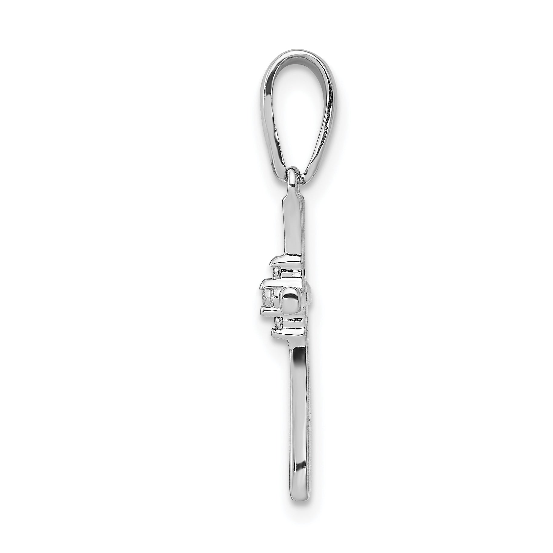 10K White Gold 10K .02Ct. Diamond Cross Pendant