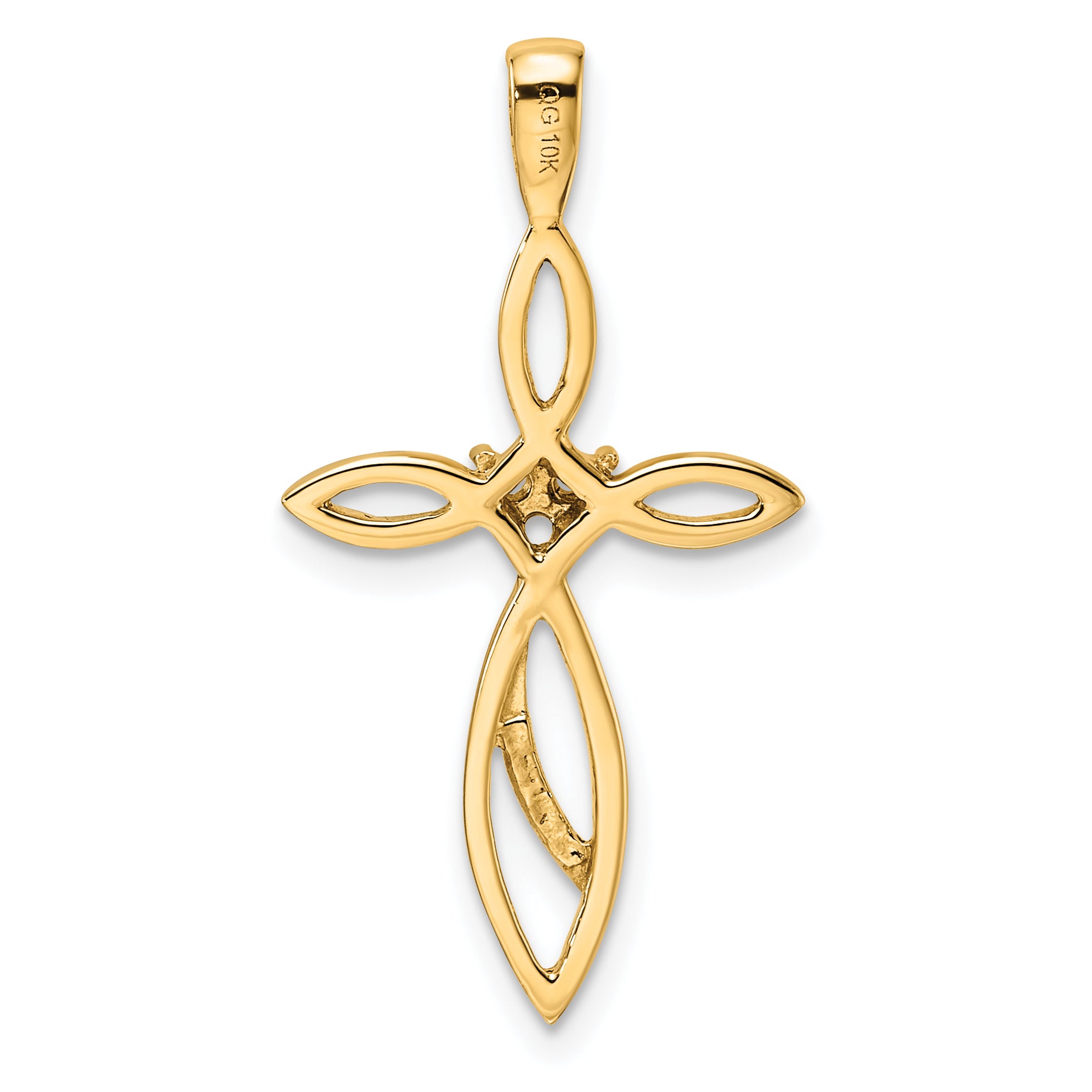 10K Yellow Gold 10K Cross Pendant Mounting