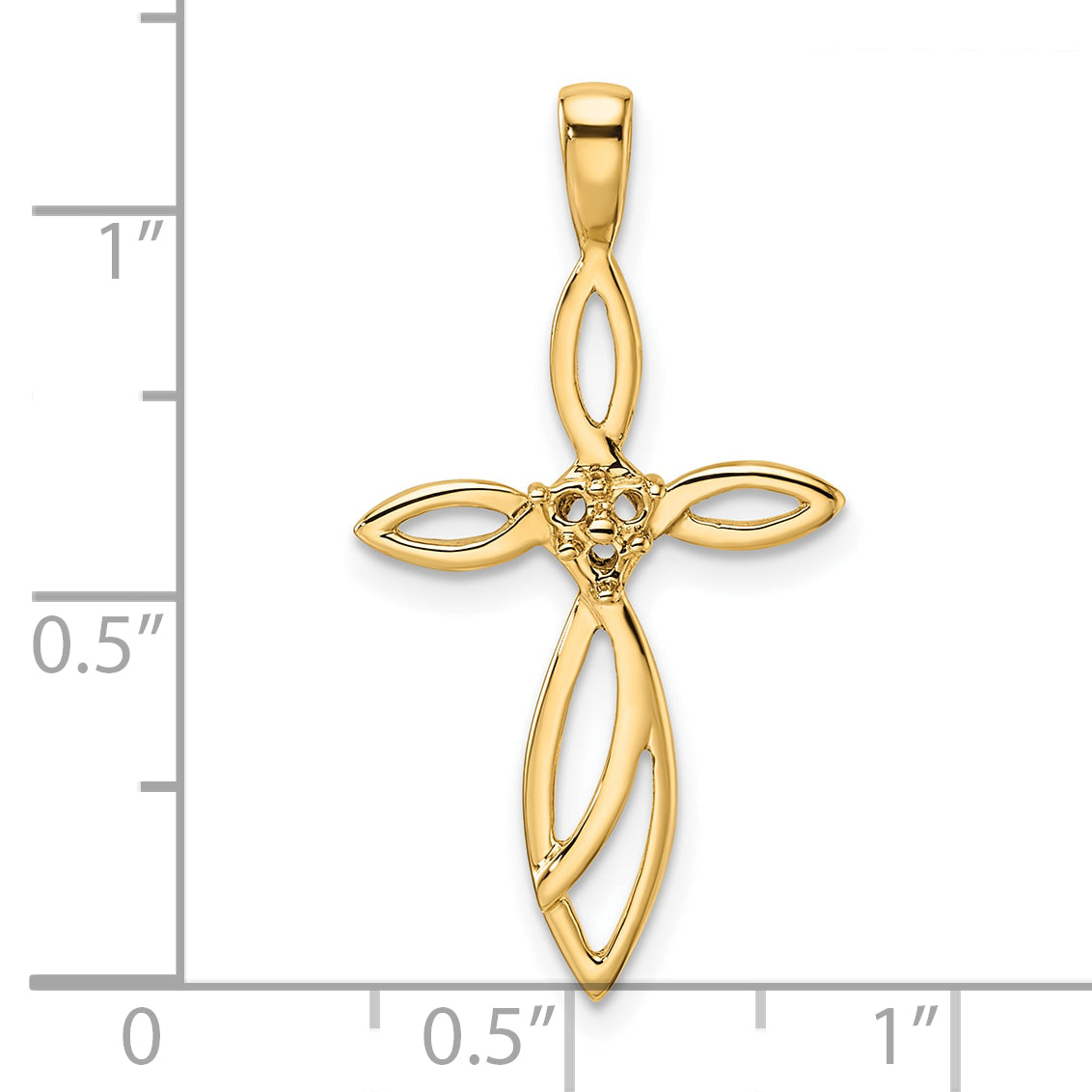 10K Yellow Gold 10K Cross Pendant Mounting