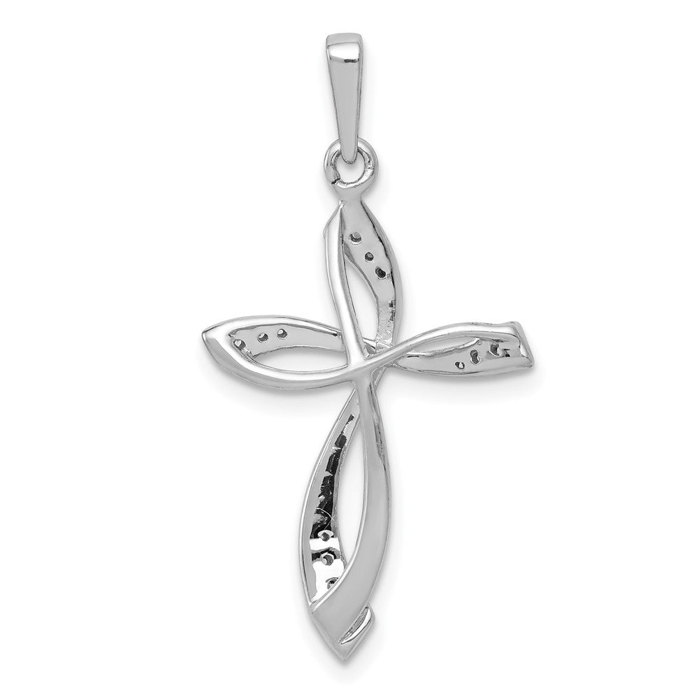 14k White Gold 1/15 Ct. Lab Grown Diamond VS/SI+ G+ Cross Pendant