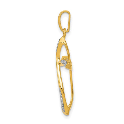 14k Yellow Gold 1/15 Ct. Lab Grown Diamond VS/SI+ G+ Cross Pendant