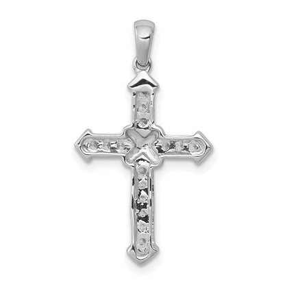 14k White Gold 1/6 Ct. Lab Grown Diamond VS/SI+ G+ Cross Pendant