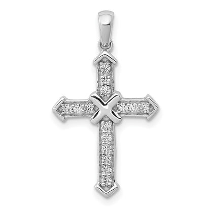 14k White Gold 1/6 Ct. Lab Grown Diamond VS/SI+ G+ Cross Pendant