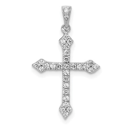 14k White Gold 1/5 Ct. Lab Grown Diamond VS/SI+ G+ Cross Pendant