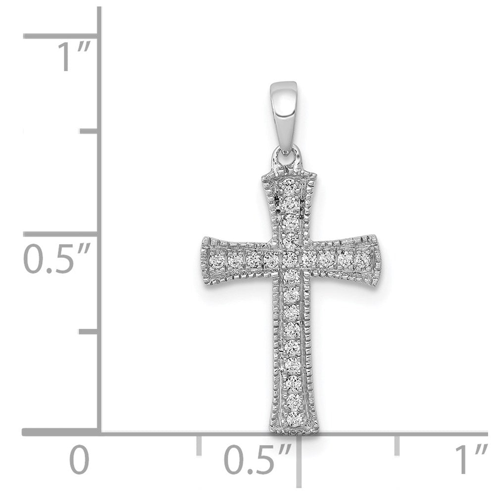 14K White Gold 1/10Ct. Diamond Cross Pendant