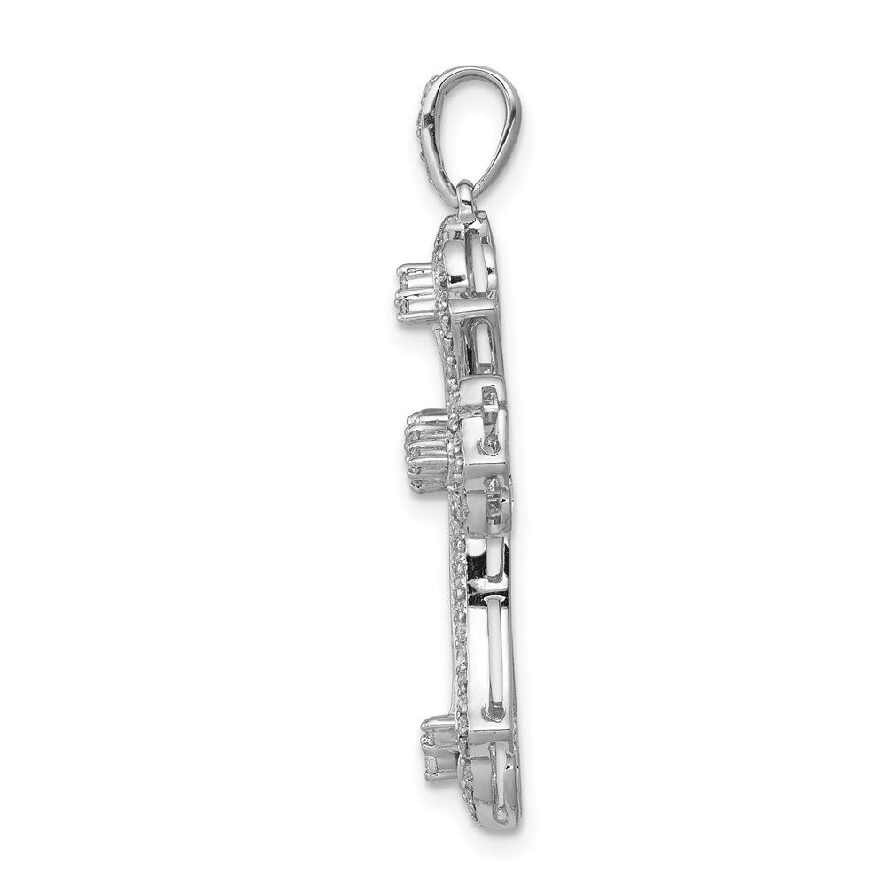 14k White Gold 1/2 Ct. Lab Grown Diamond VS/SI+ G+ Fancy Cross Pendant