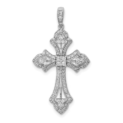 14k White Gold 1/2 Ct. Lab Grown Diamond VS/SI+ G+ Fancy Cross Pendant