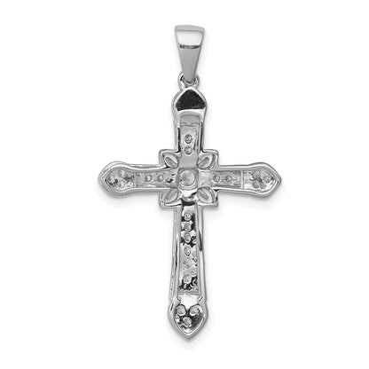 14k White Gold 1/4 Ct. Lab Grown Diamond VS/SI+ G+ Filigree Cross Pendant