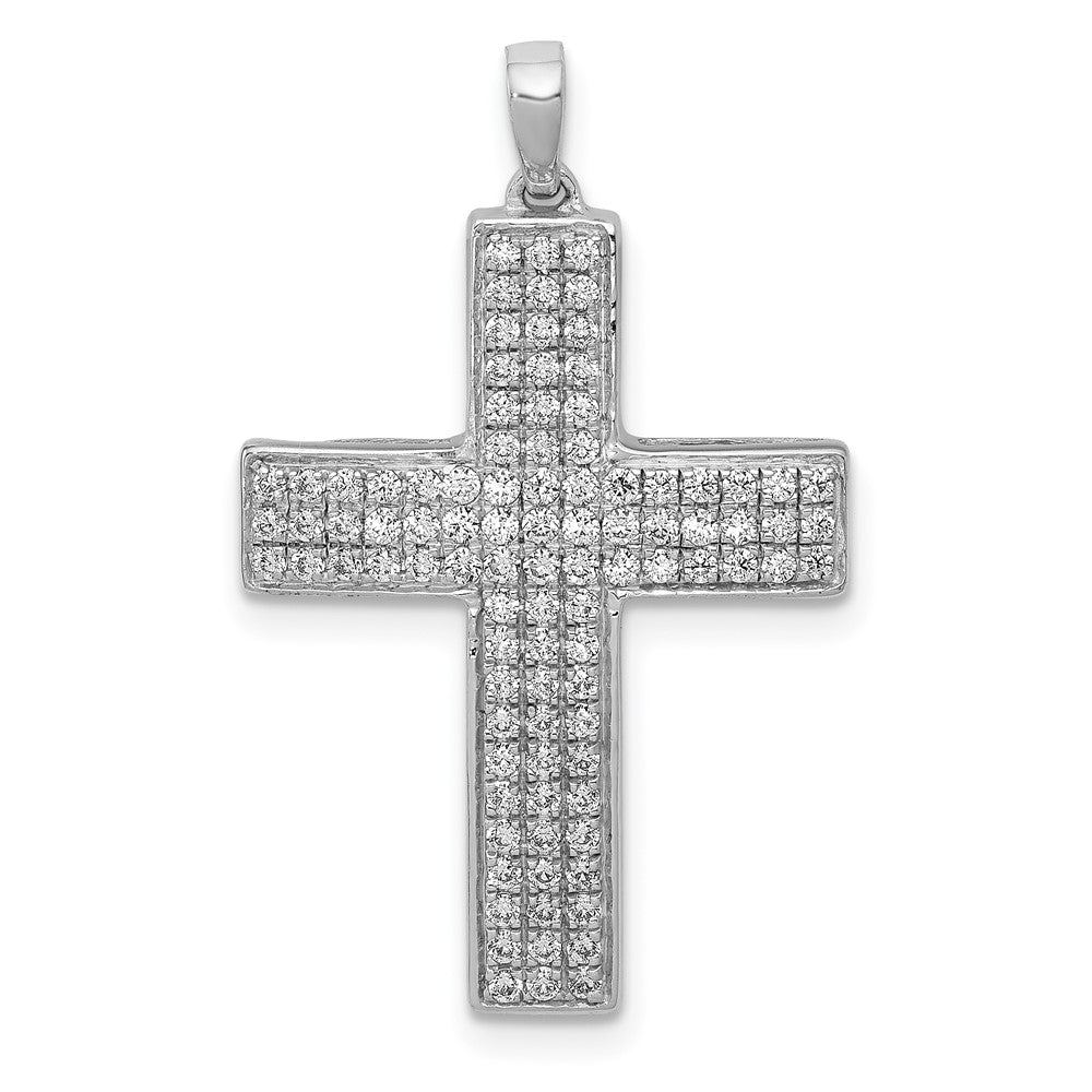 14k White Gold 1/2 Ct. Lab Grown Diamond VS/SI+ G+ Latin Cross Pendant