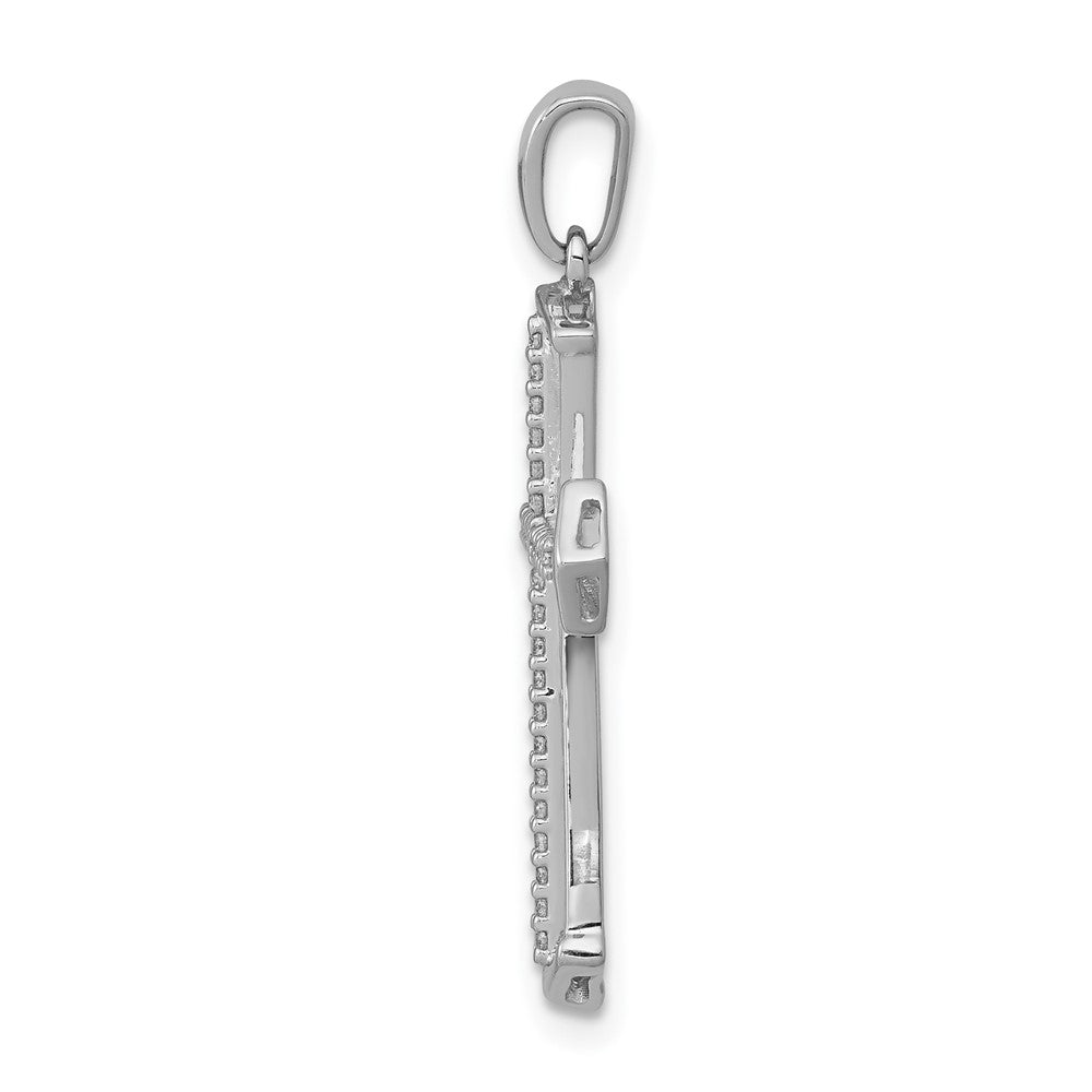 10K White Gold 10K 1/8Ct. Diamond Passion Cross Pendant