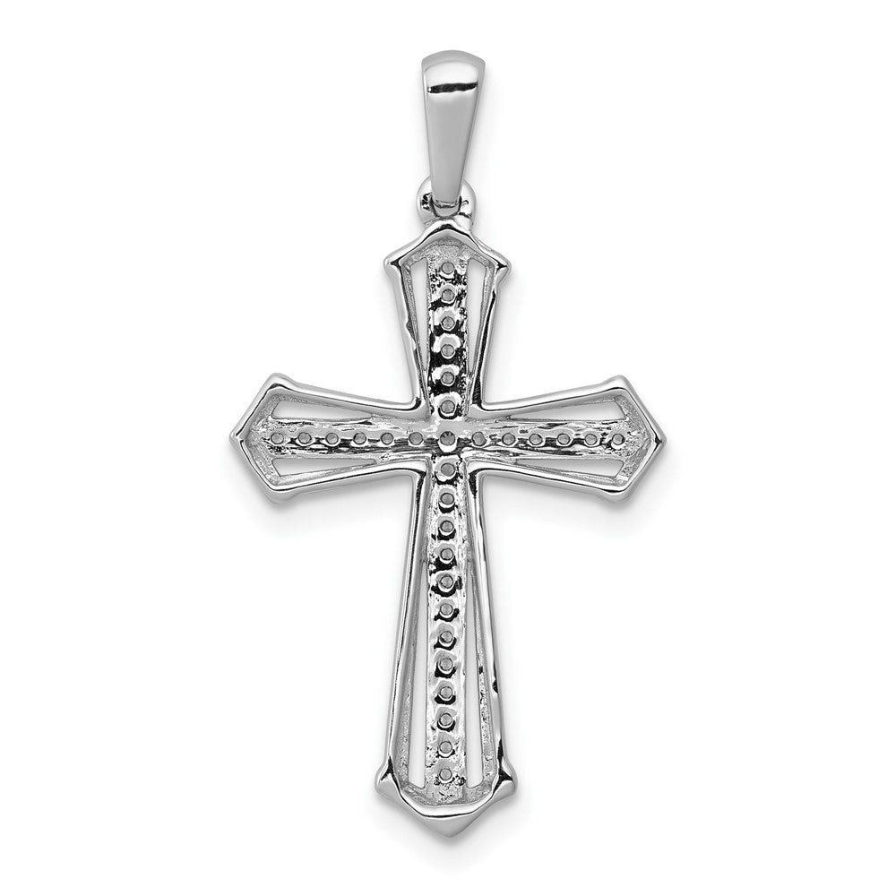 10K White Gold 10K 1/8Ct. Diamond Passion Cross Pendant