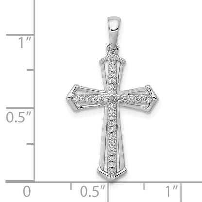 10K White Gold 10K 1/8Ct. Diamond Passion Cross Pendant