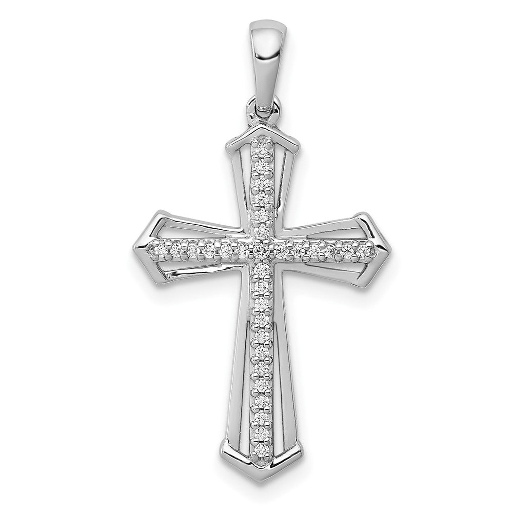 10K White Gold 10K 1/8Ct. Diamond Passion Cross Pendant