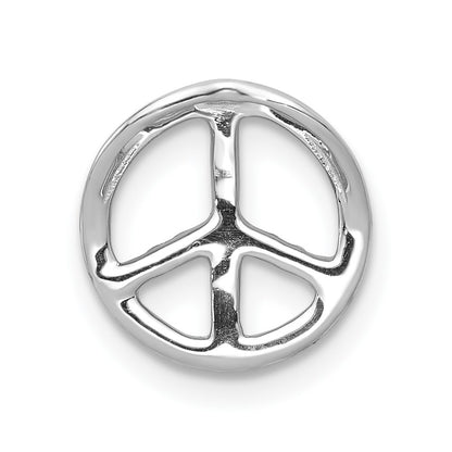 14k White Gold 1/6 Ct. Lab Grown Diamond VS/SI+ G+ Peace Sign Chain Slide Pendant