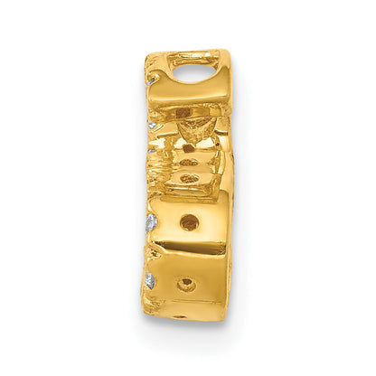 10K Yellow Gold 10K Diamond Letter S Initial Charm