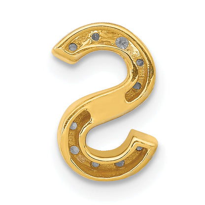10K Yellow Gold 10K Diamond Letter S Initial Charm
