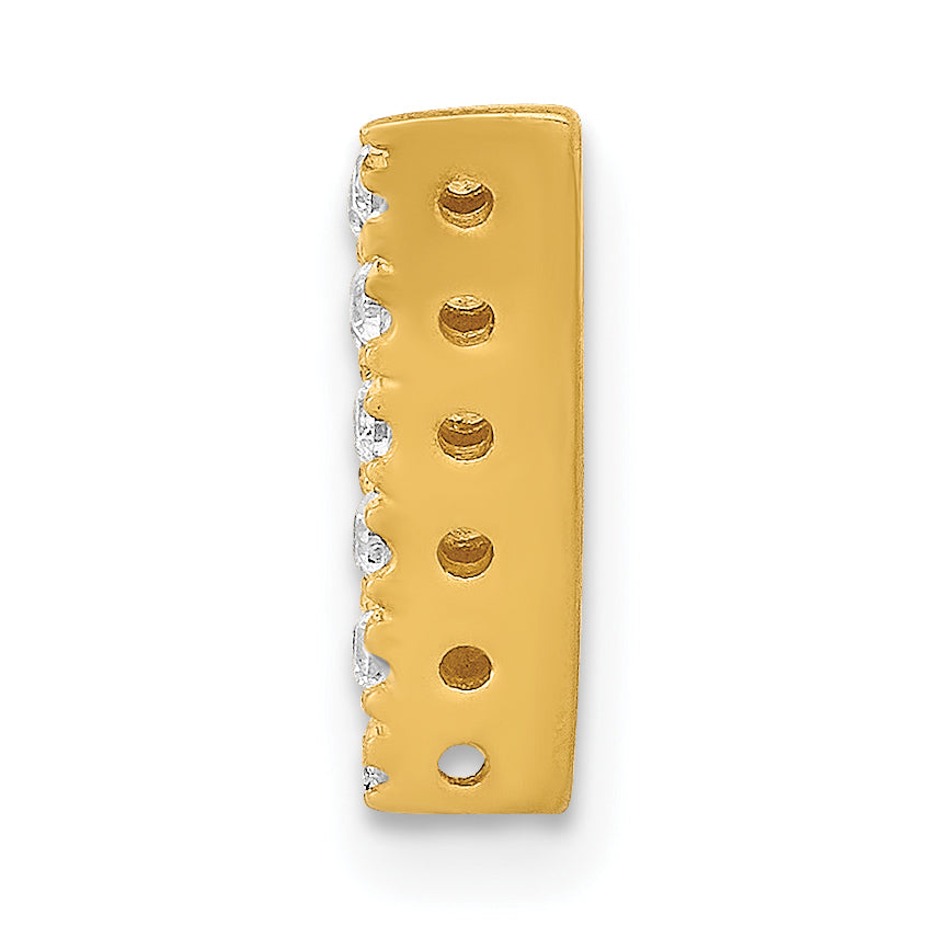 10K Yellow Gold 10K Diamond Letter V Initial Charm