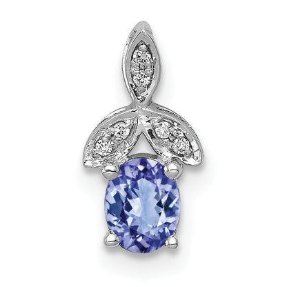 14k White Gold 14k White Gold Diamond and .45 Tanzanite Chain Slide