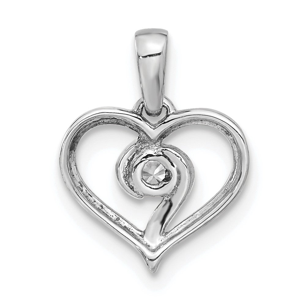 14k White Gold 1/10 Ct. Lab Grown Diamond VS/SI+ G+ Heart Pendant