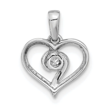 14k White Gold 1/10 Ct. Lab Grown Diamond VS/SI+ G+ Heart Pendant