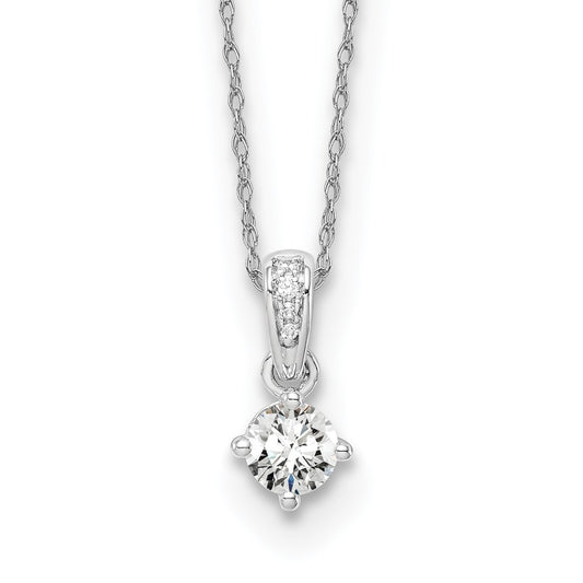 14k White Gold 1/3 Ct. Lab Grown Diamond VS/SI+ G+ 18 inch Pendant Necklace