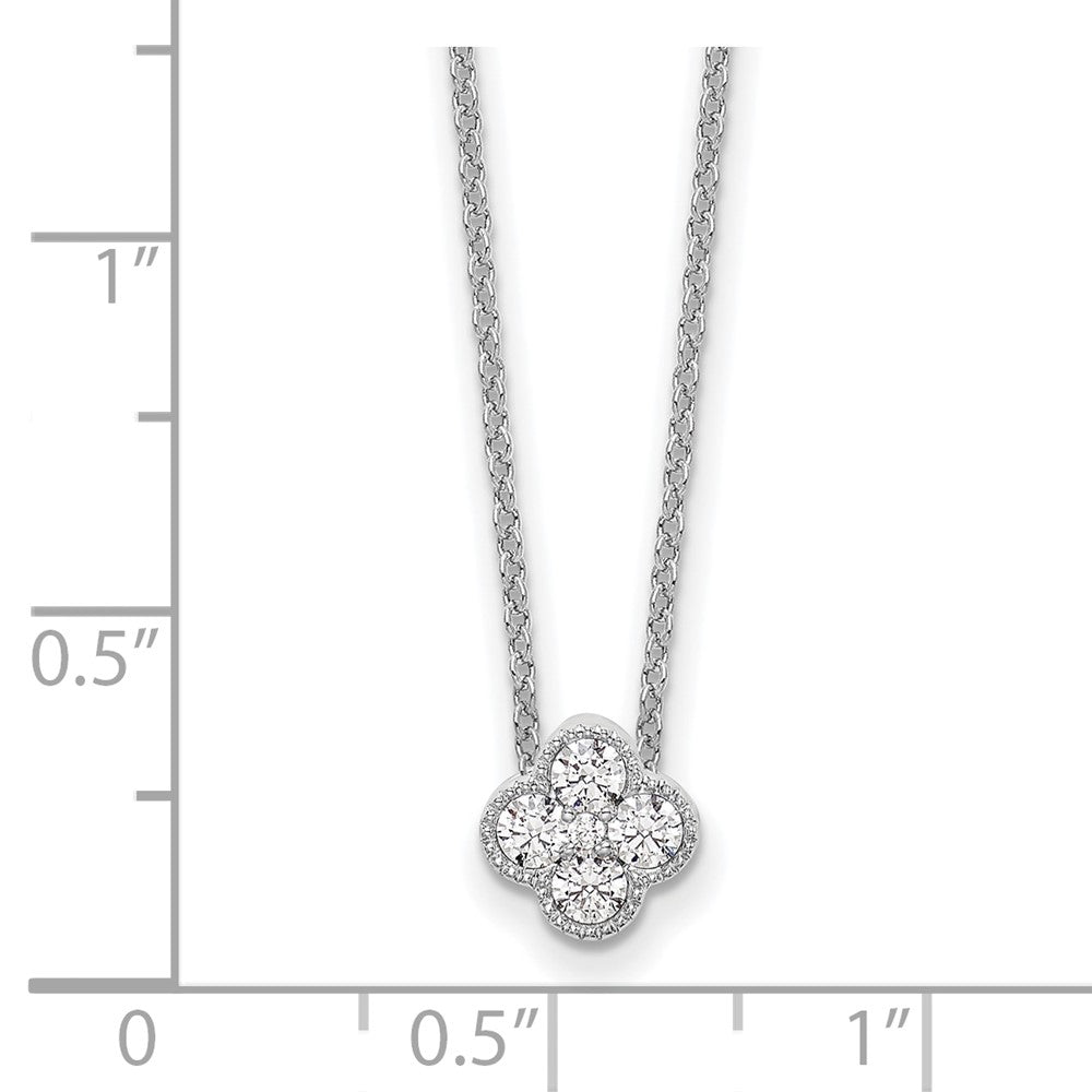 10k White Gold 1/4 Ct. Lab Grown Diamond VS/SI+ G+ 18 inch Bloom Pendant Necklace