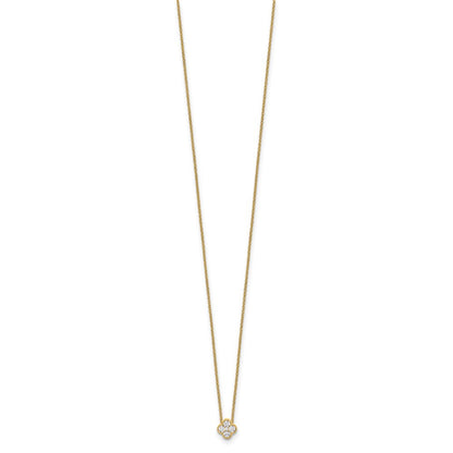 14K Yellow Gold True Origin 1/4 Carat Lab Grown Diamond Vs Def 18 Inch Bloom Floral Pendant Necklace