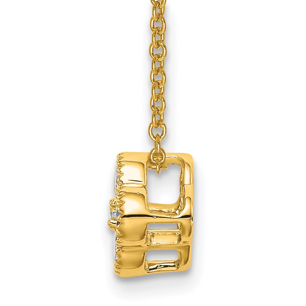 14K Yellow Gold True Origin 1/4 Carat Lab Grown Diamond Vs Def 18 Inch Bloom Floral Pendant Necklace