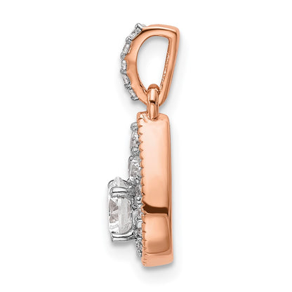 14k Rose Gold 1/2 Ct. Lab Grown Diamond VS/SI+ G+ Complete Teardrop Dangle Pendant