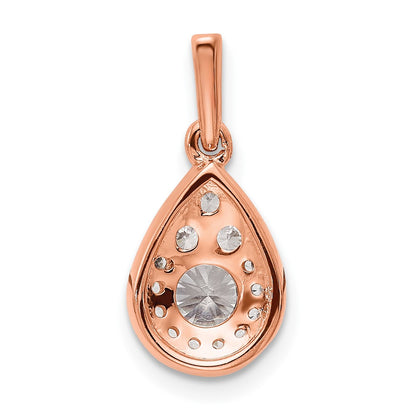 14k Rose Gold 1/2 Ct. Lab Grown Diamond VS/SI+ G+ Complete Teardrop Dangle Pendant