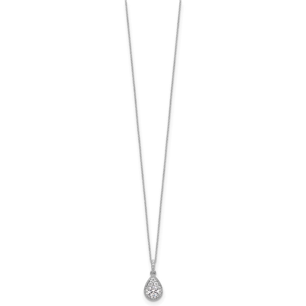 14k White Gold 1/2 Ct. Lab Grown Diamond VS/SI+ G+ 18 inch Teardrop Pendant Necklace